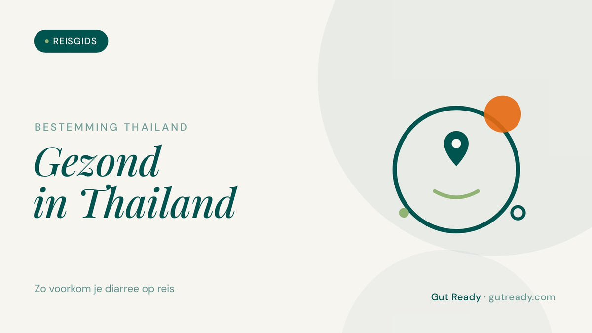 Illustratie van een wereldbol met bestemmingspin, gezond blijven in Thailand en diarree voorkomen